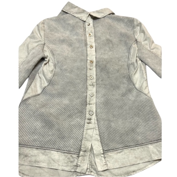 Elisa Cavaletti Button Up Down Collar Tunic Top Blouse Embellished Size Medium - Picture 2 of 9